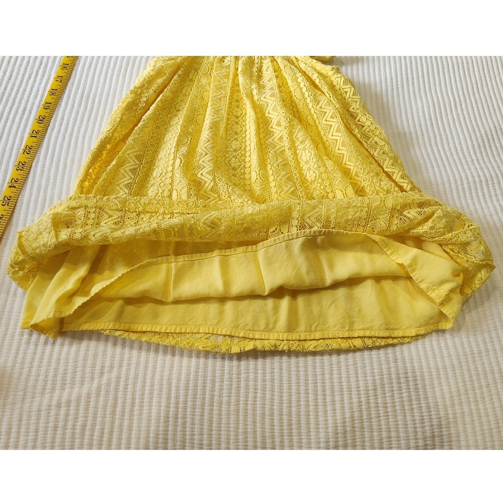 Hollister Yellow Lace Cut-Out Mini Dress Summer Festival Sun Dress Small - Picture 4 of 4
